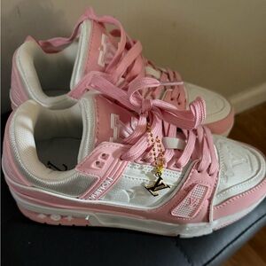 Louis Vuitton Pink and White Sneakers